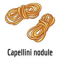 Capellini nodule icon, cartoon style vector