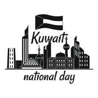 National day Kuwait background, simple style vector