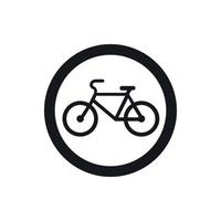 viajar en bicicleta está prohibido icono de señal de tráfico vector