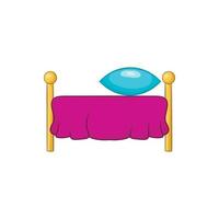 Bed icon in cartoon style vector