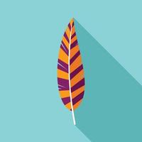 Boho feather icon, flat style vector