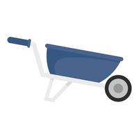 One wheel barrow icon, flat style vector