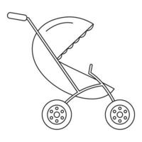 Small pram icon, outline style vector