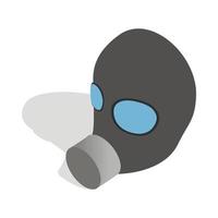 Gas mask icon, isometric 3d style vector