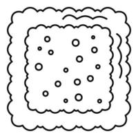 Cracked biscuit icon, outline style vector