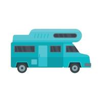 icono de camión de camping, estilo plano vector