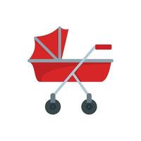 New baby carriage icon, flat style vector