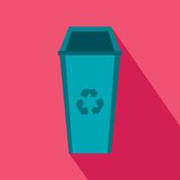 Open trash can icon, flat style vector