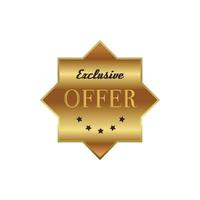 Exclusive offer label, simple style vector