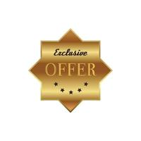 Exclusive offer label, simple style vector