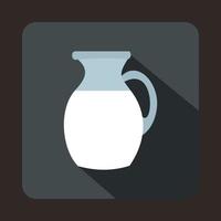 Jug of milk icon, flat style vector