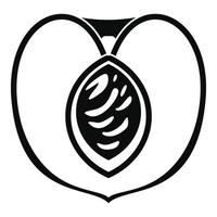 Half peach icon, simple style vector