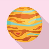 Jupiter planet icon, flat style vector