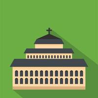 Tall church icon, flat style vector