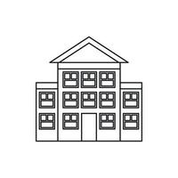 Bank building icon, outline style vector