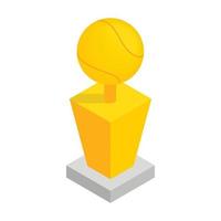 Award tennis ball trophy cup icon vector