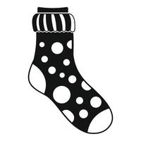 Spotted sock icon, simple style vector