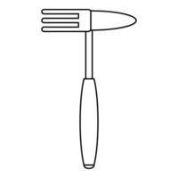 Hand rake tool icon, outline style vector