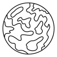 Mars planet icon, outline style vector