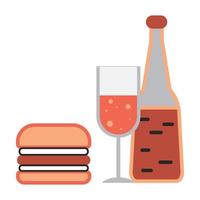 Fast food alcohol icon, cartoon style vector