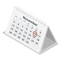 Office carton calendar icon set, isometric style vector