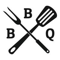 logotipo de barbacoa, estilo simple vector