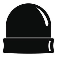 Black beanie icon, simple style vector