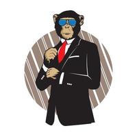 trajes de chimpancé, adecuados para logotipos de marcas y diseños de camisetas vector