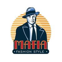 Mobster vector illustration logo, good fashion business logo, brand logo and vape store