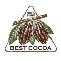 logotipo de ilustración de vector de fruta de cacao, perfecto para el producto de etiqueta y el logotipo de la empresa de cacao