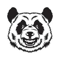 Panda bear angry face vector illustration, perfect for tattoo, mascot and tshirt design