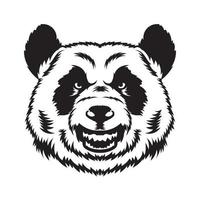 ilustración de vector de cara enojada de oso panda, perfecta para el diseño de tatuajes, mascotas y camisetas