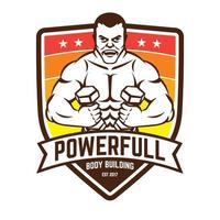 Muscleman with dumbbell vector illustration, perfect for gym and fitness logo also t shirt design