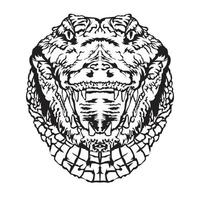 Crocodile head close up face in retro comic style, perfect for tshirt design and hunting season logo vector