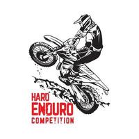 Motocoross Enduro Climb ilustración vectorial, perfecta para el diseño de camisetas y el diseño del logotipo del evento de campeonato vector