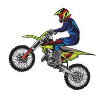 Motocoross Enduro Climb ilustración vectorial, perfecta para el diseño de camisetas y el diseño del logotipo del evento de campeonato vector