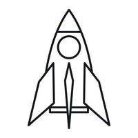 icono de cohete, estilo de contorno vector