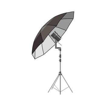 Umbrella for photography icon, cartoon style vector