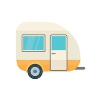 Travel trailer icon, flat style vector