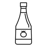 icono de botella de ketchup natural, estilo de esquema vector