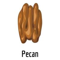 Pecan icon, cartoon style vector