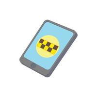 Smartphone with taxi service application icon vector