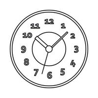 icono de reloj, estilo de esquema vector