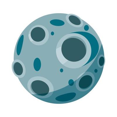 Full moon icon in cartoon style