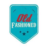 Old fashioned blue pennant label, vintage style vector