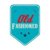 Old fashioned blue pennant label, vintage style vector