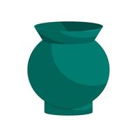 Turquoise vase icon, cartoon style vector