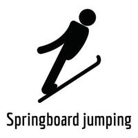 Springboard jumping icon, simple style. vector