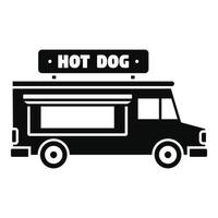 Hot dog truck icon, simple style vector