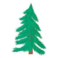 Fir tree icon, cartoon style vector